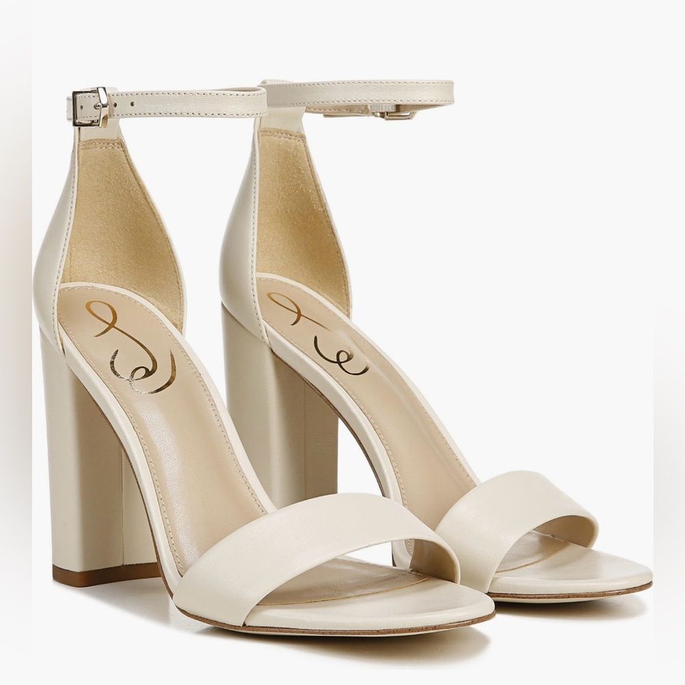 Nwt Sam Edelman ivory leather ankle strap sandals